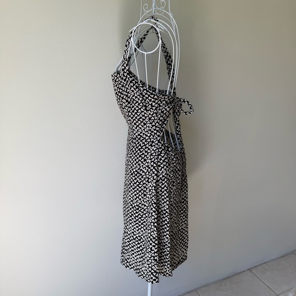 Revolve LPA backless dress mini small leaves viscose blend size S black white - Picture 3 of 11